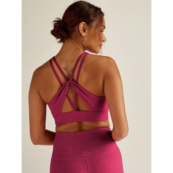 Beyond Yoga Spacedye Enlighten Sports Bra in Cranberry Heather Size XL EUC!! - Picture 1 of 6